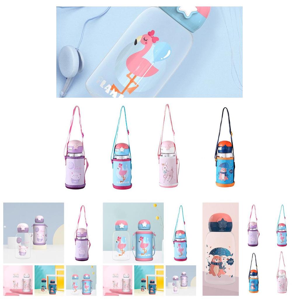 Creative Student Summer Water Bottle With Strap And Straw Leak-proof And Convenient