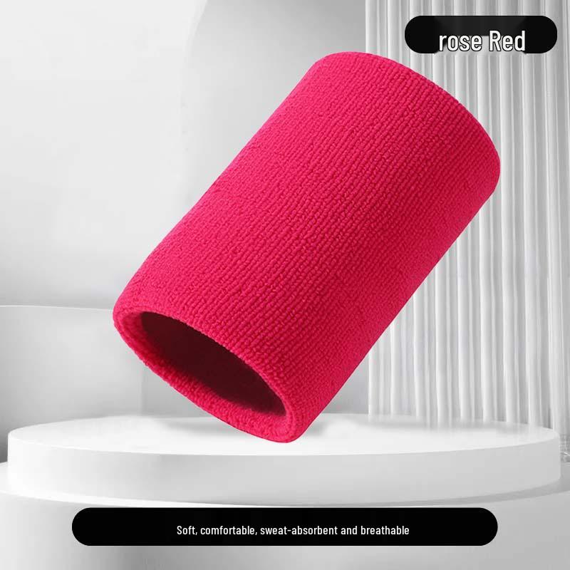 Colorful Cotton Sweat-Absorbent Sports Wristband for Fitness, Running, Basketball, and Badminton