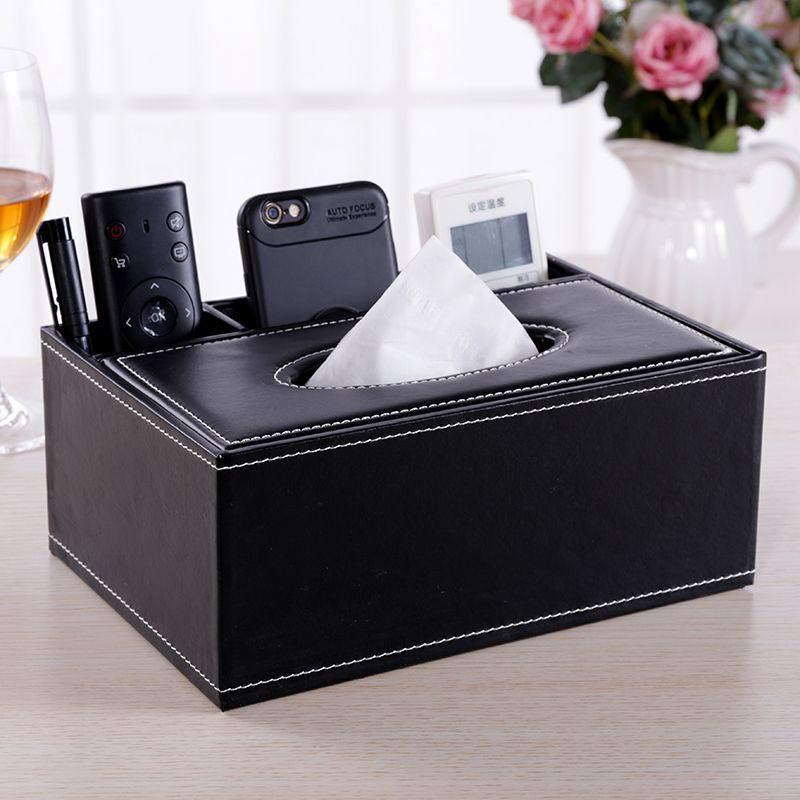 Multi-functional Tissue Box with Remote Control Storage for Living Room
