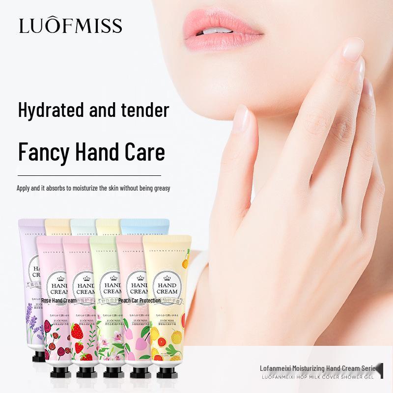 Luofan Meixi Dreamy Rose Hydrating Hand Cream with Cute Kitty Design