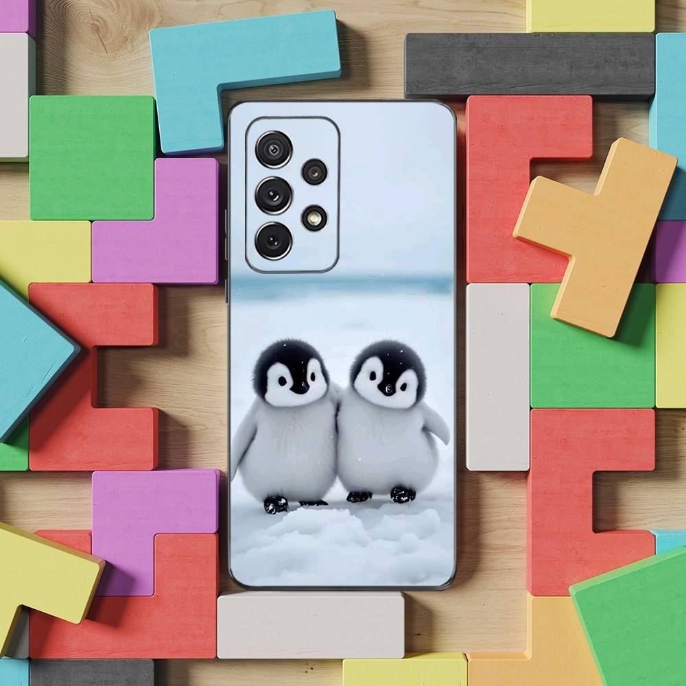 Süßes Tier P-Pingu Pinguin Hülle Für Samsung S21,S9,S22,S25,S20,S10,Plus,Ultra,S24,S23,FE,Lite,Weiches Silikon Schwarz