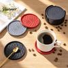 Silicone Coasters for Drinks Coaster Set with Holder, Non Slip Diamond Pattern Drink Anti Pads Cups Glasses, Heat Resistant Table Mat Home Bar Dining