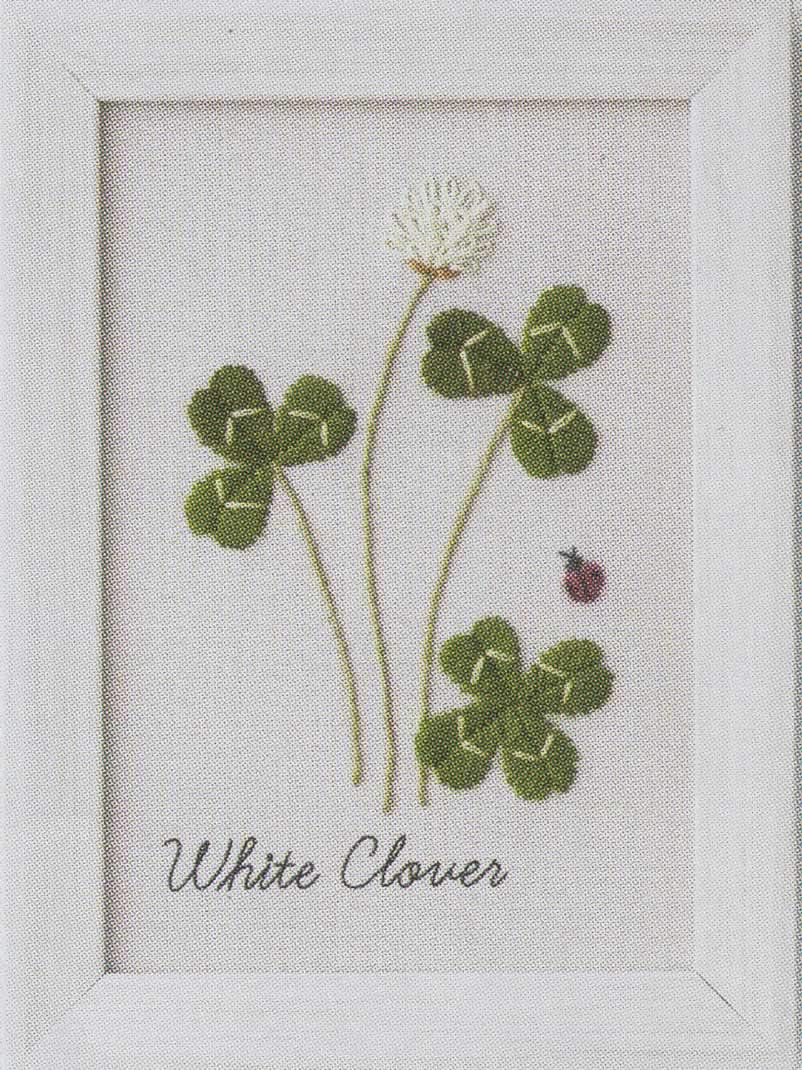 ЛЕЦИЕН (Люсьен) Набор для вышивания Cosmo (КОСМО) 12-месячный дневник растений Казуко Аоки - Белый клевер - Прибл.. 13,6 x 10 см (0000542004)