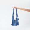 Pleatsmama Denim Blue Poodle Shoulder Bag