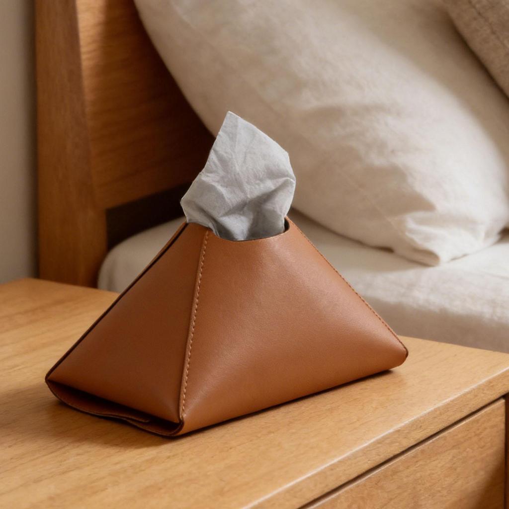 PU Leather Tissue Case Pull-Out Paper Towel Holder Box Desktop Paper Towel Dispenser Tissue Box Organizer For Living Room
