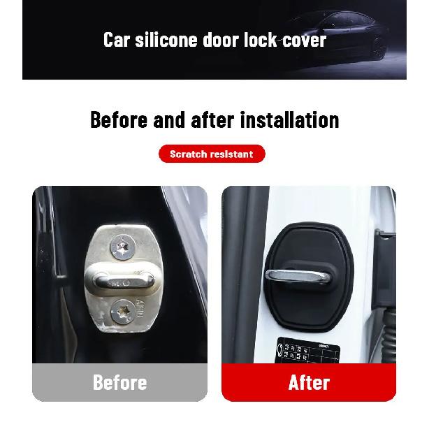 For JAC J7 EJ7 2022 2023 2024 2025 Car Decorat Protecte Door Lock Cover Decoration Accessories Silicone Mute Damping Cushion