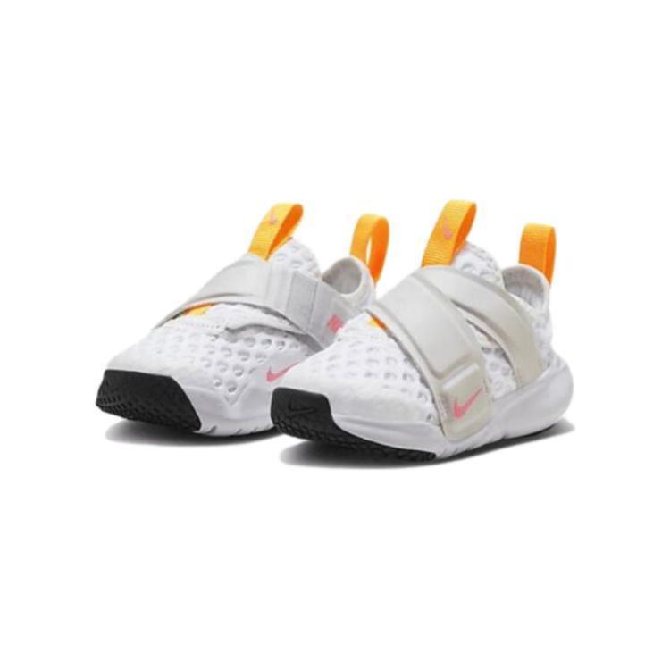 New Nike Flex Advance BR TD Slip Resistant Cushioning Low Top Toddler Shoes White Orange Infant And Toddler DC9367-100