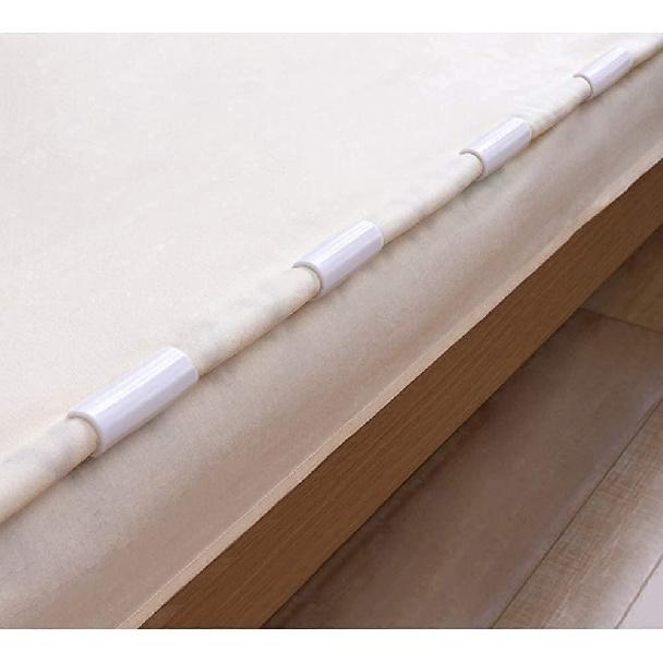12 Pack Bed Sheet Grippers Sheet Holders Fasteners Bed Sheet Clips Keep Sheets Snug for Mattresses with Raised Edge (White)