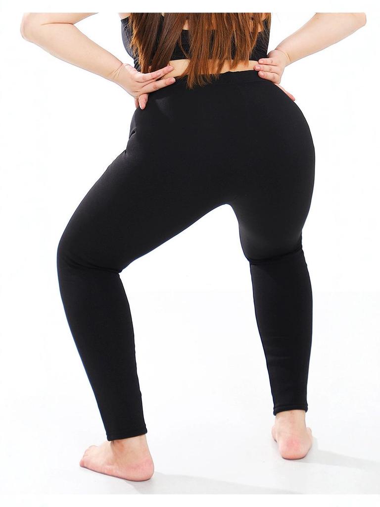 Winter 300 Jin Plus Size Fleece-Lined Knit Leggings - Super Elastic Waist & Warmth