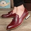 2024 Retro Fashion Men's Spring Pointed Comfortable Casual Leather Shoes Classic Tassels Men Trendy Slippers Lazy Leather Shoes