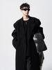Men's Black Wool Trench Coat - Korean Style, Mid-Length, Over-the-Knee for 2025 Spring/Autumn