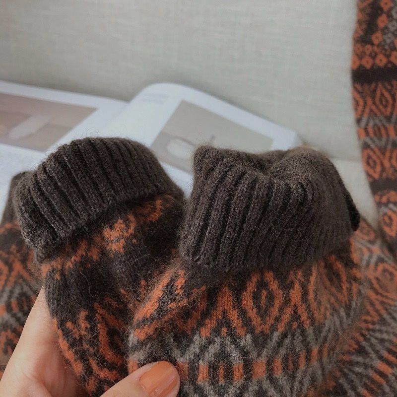 Sweater for Women Autumn Winter Thickened Warm Plus Size Knitted Stretchy Long Sleeve Tops