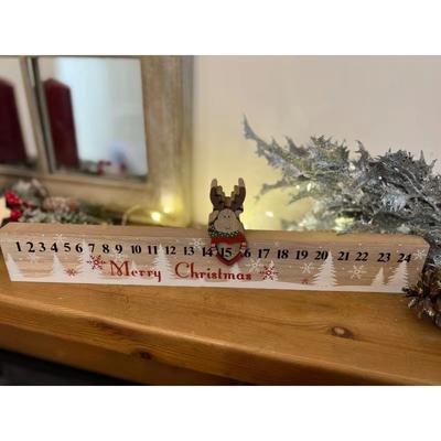 Wooden Christmas Countdown Calendar 24 Days Count Down To Christmas Calendar Classic Holiday Ornaments For Decorating