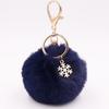Christmas Snowflake Pom Pom Plush Keychain Charm