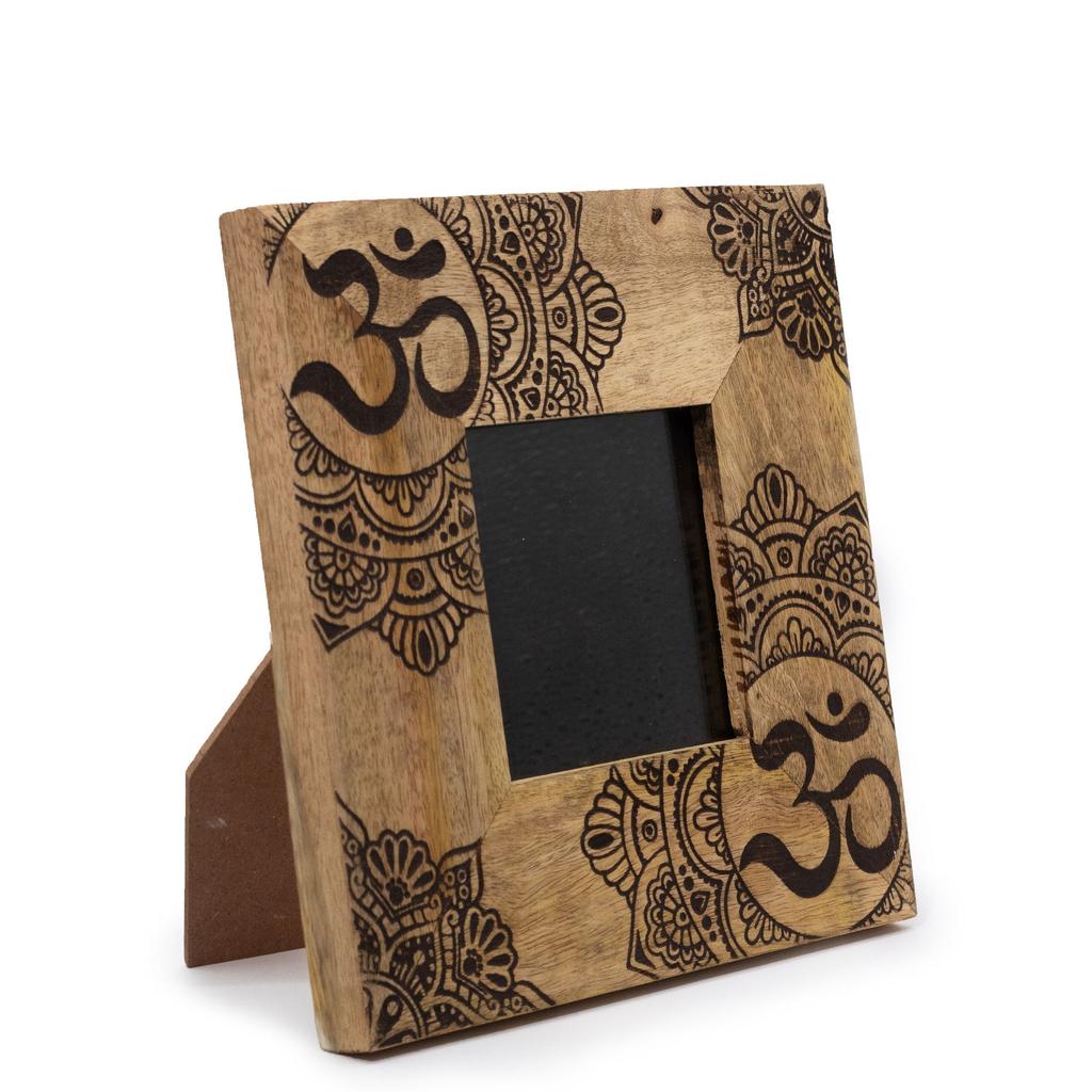 Picture Frame Black Mango Wood 10x15 Cm Mandala