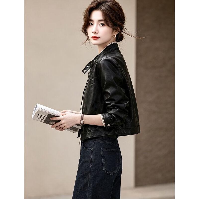 D.F.DEAR Women's Retro Stand Collar Short Jacket