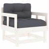 VidaXL Garden Chairs and Cushions Set of 2 White Solid Pine Wood 825444