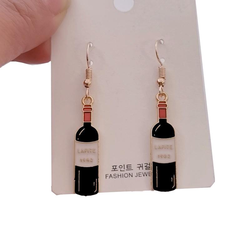 Enamel Wine Glass Earrings Red Wine Earrings Mini Food Earrings A Gift For Wine Lovers