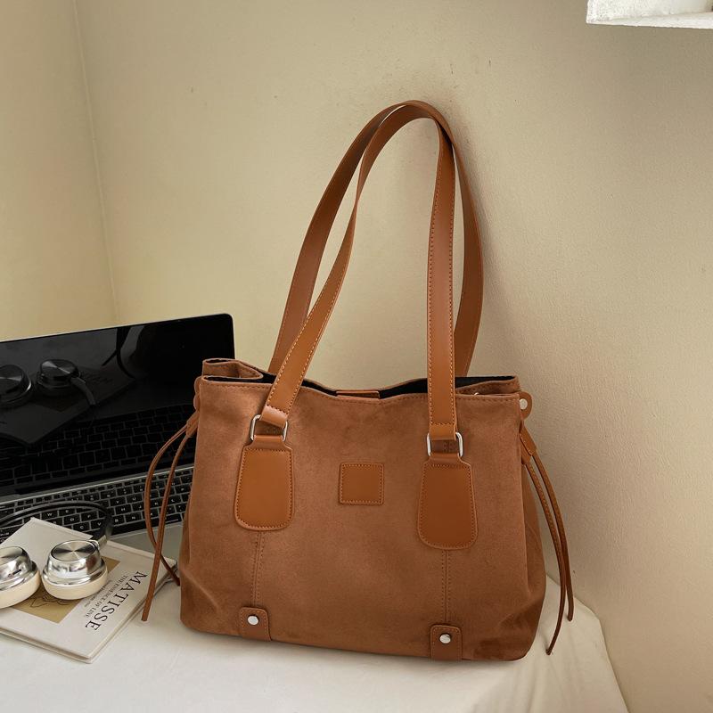 

Вместительная ручная сумка-тоут с высоким эстетическим уровнем, французская нишевая сумка-багет для поездок на работу, на плечо коричневый