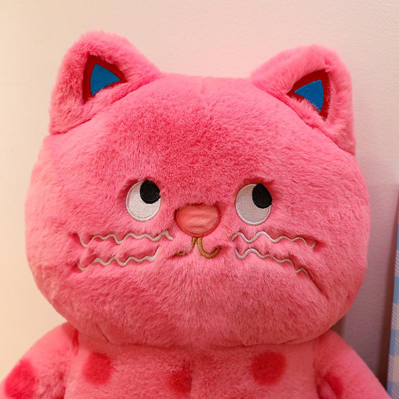 Polka Dot Cat Plush Pillow - Cute Sleep/Hug Cushion & Birthday Gift