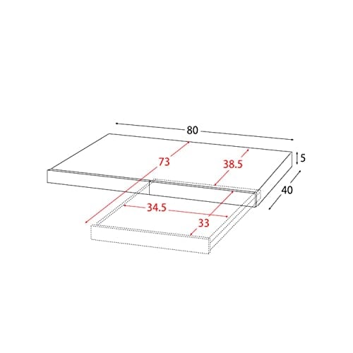 Miyatake Seisakusho Avenir Under-Microwave Tray with Full Slide Rails, Double Rail, 80cm Wide X 40cm Deep X 5cm High, TY-002 (White)