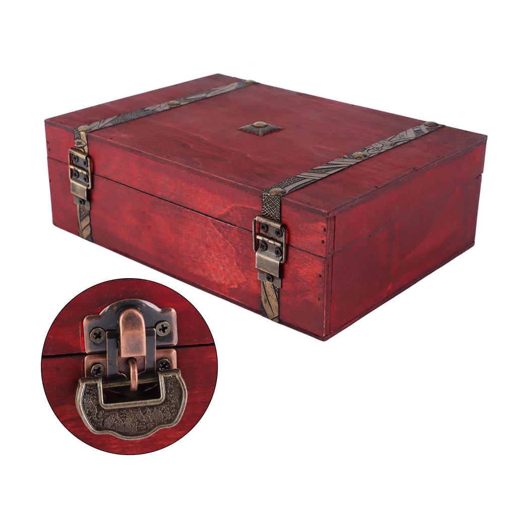 Schmuckkästchen Retro Alltagsbedarf Desktop-Aufbewahrung mit Schloss Schmuck Holz Geschenkbox