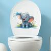 Cartoon Baby Elephant Splashing Water Wall Sticker for Bathroom Home Decor Self-Adhesive Removable Decal