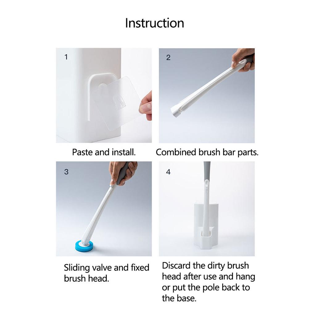 Toilet Brush Disposable Toilet Cleaning System with 10 Disinfecting Toilet Brush Refill Heads Powerful Cleaning System