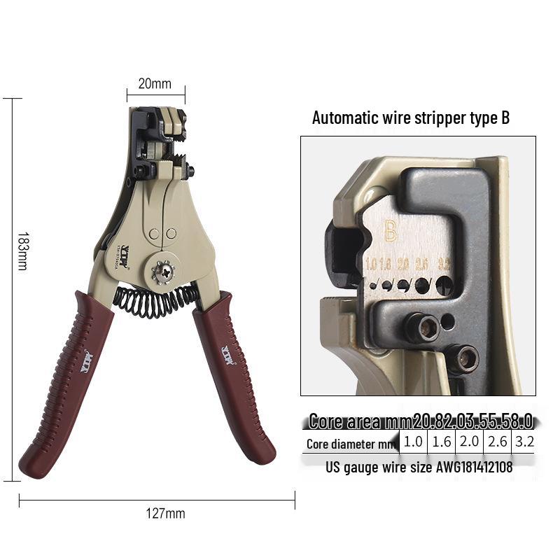 Universal Electrician Wire Strippers and Crimping Pliers, Multifunctional Tool for Wiring and Cable Cutting