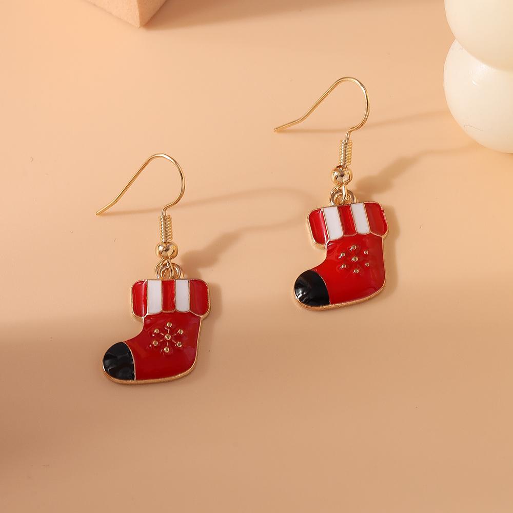 Cute Christmas Earrings Santa Claus Elk Snowman Snowflake Earrings for Women Girls X'mas New Year Jewelry Gifts
