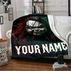 1pc Chucky Blanket with Custom Name, Gift, for Men and Women, Soft Blanket, Good for Sofa Bed Couch Travel, Lightweight Flannel Blanket