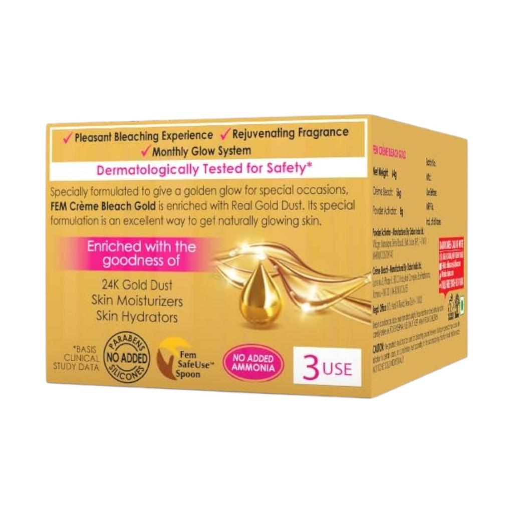 Fem Fairness Naturals Gold Skin Bleach Cream 64g For Radiant Even Tone Glow