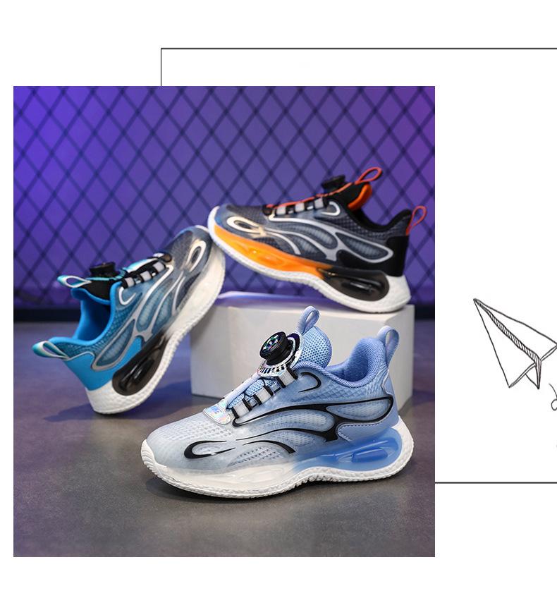 Boys' Autumn 2025 Sports Shoes: Rotating Buckle Basketball Sneakers for Students