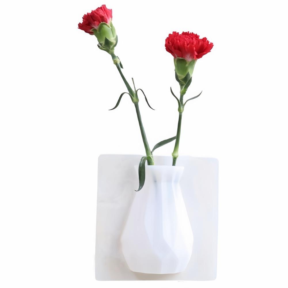 Silicone Magic Sticker Vase Reusable Decorative Vase Hot Wall-mounted Vase  Dried Flowers