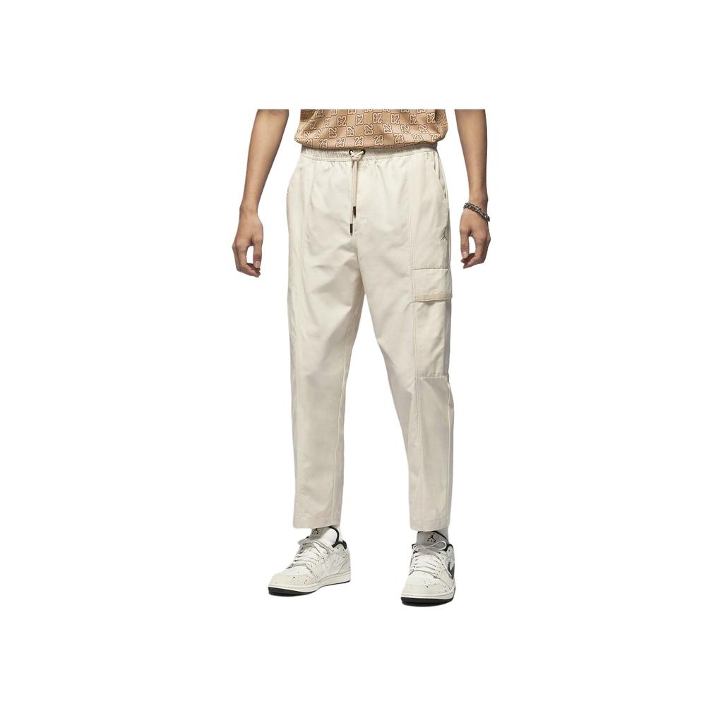 Jordan Essentials Solid Color Lace-Up Mid-Waist Multi-Pocket Casual Pants Men Pants Khaki FN4540-203
