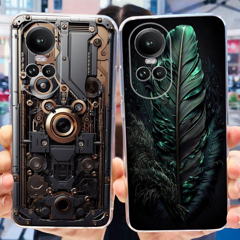 For Oppo Reno 10 Pro 5G Case Reno 10 Phone Case Fashion Flower Cartoon Clear Silicone Shockproof Cover For Reno10 Pro Plus Coque