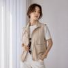 CuStomable Women S Mock Neck Two Button String veSt T2504vt601b