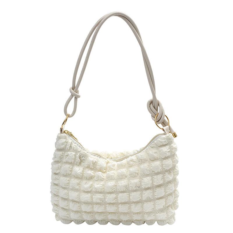 Small fresh bubble women's bag soft pleated armpit bag girl fashion trend simple shoulder bag