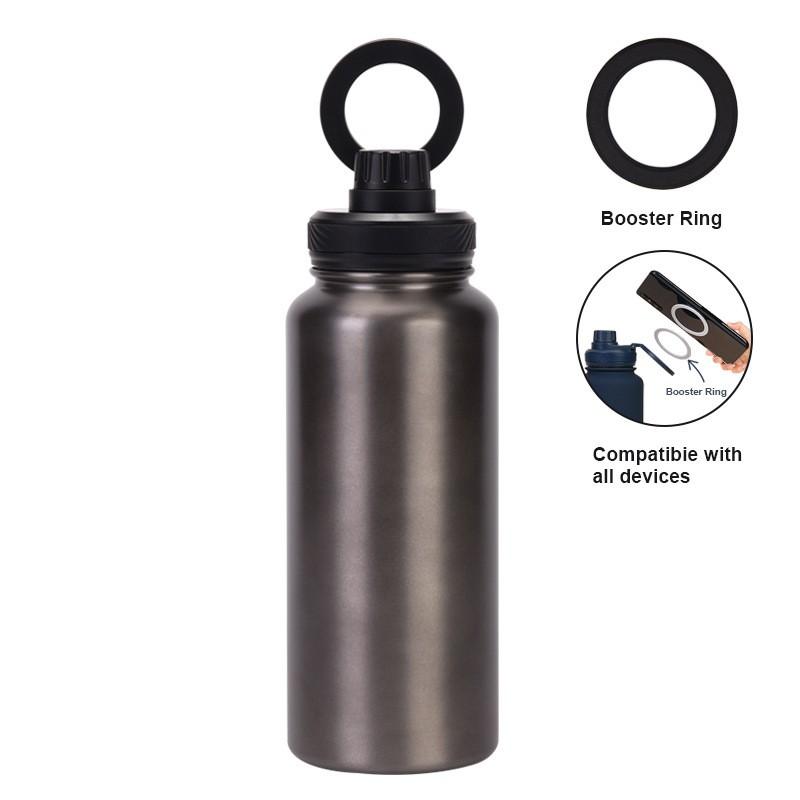 1L Vacuum Insulated Stainless Steel Travel Mug With Magnetic Phone Holder Leakproof Sport Water Bottle Outdoor Hiking Camping