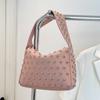 New Rivet Portable Shoulder Underarm Bag 2025 Trend Heavy Industry Premium Personality Locomotive Bag Handbag