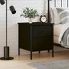 Bedside Table - Maison Exclusive - Black - 2 Drawers - Iron Frame