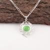 Green Cat's Eye Gemstone 925 Fine Silver Jewelry Handmade Chain Pendant For Gift CP-1-44