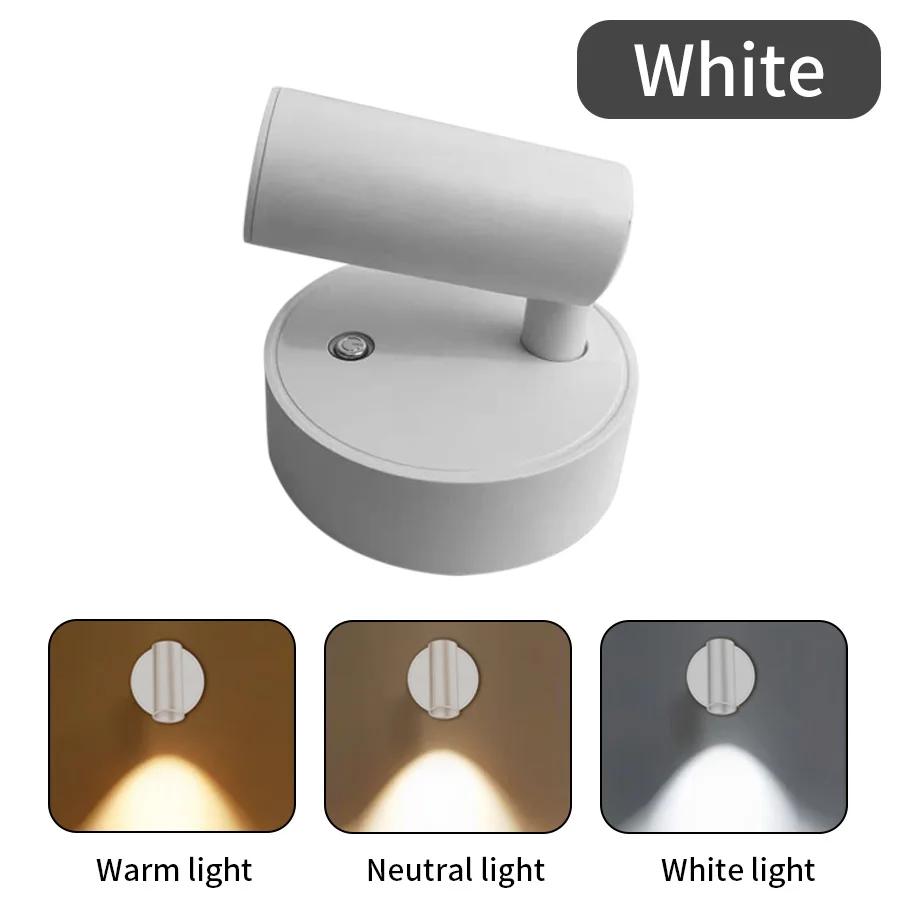 Magnetic Cordless Led Wall Lamp with Touch Switch Rechargeable Night Light Spotlight Brightness Color Dimmable Bedroom Cabinet