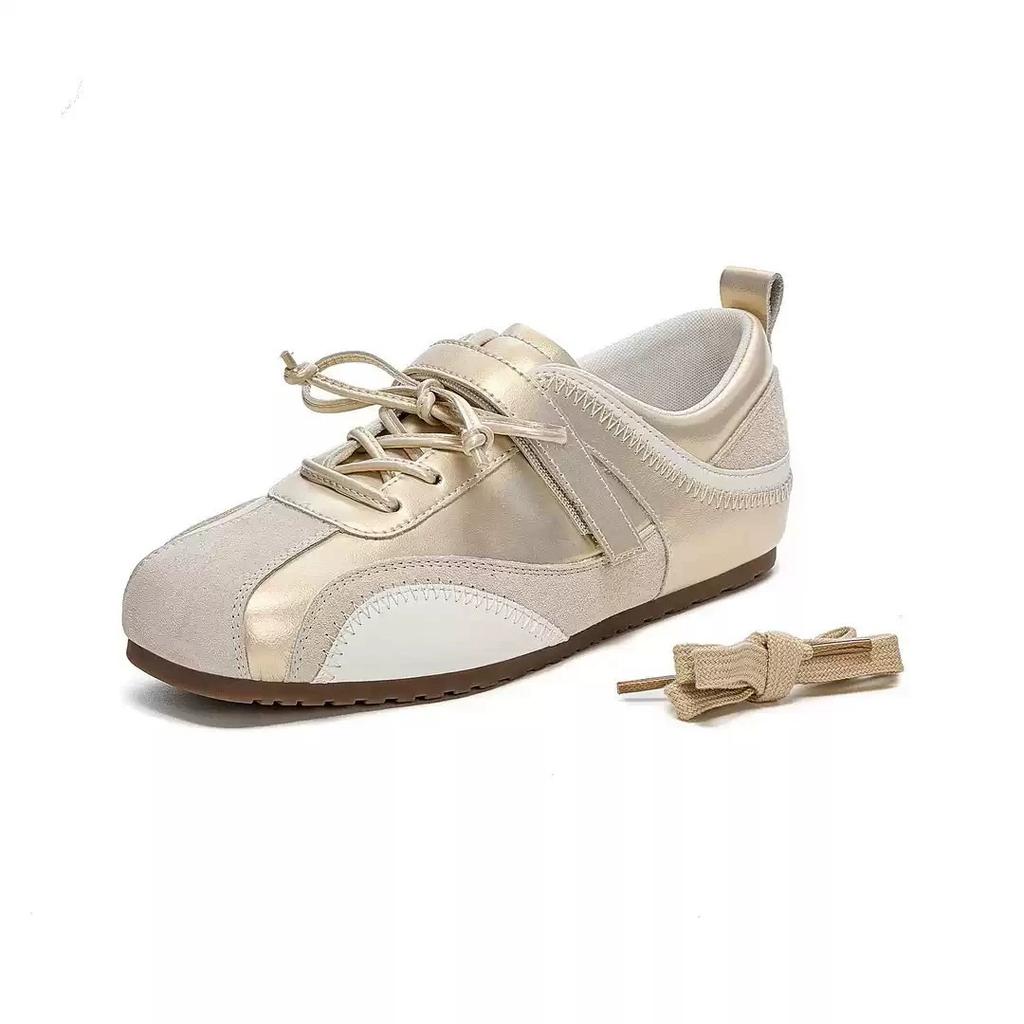 Klettverschluss-Sneaker Damen Herbst Neu Leder Mode Nische Vielseitige Freizeitschuhe Damen