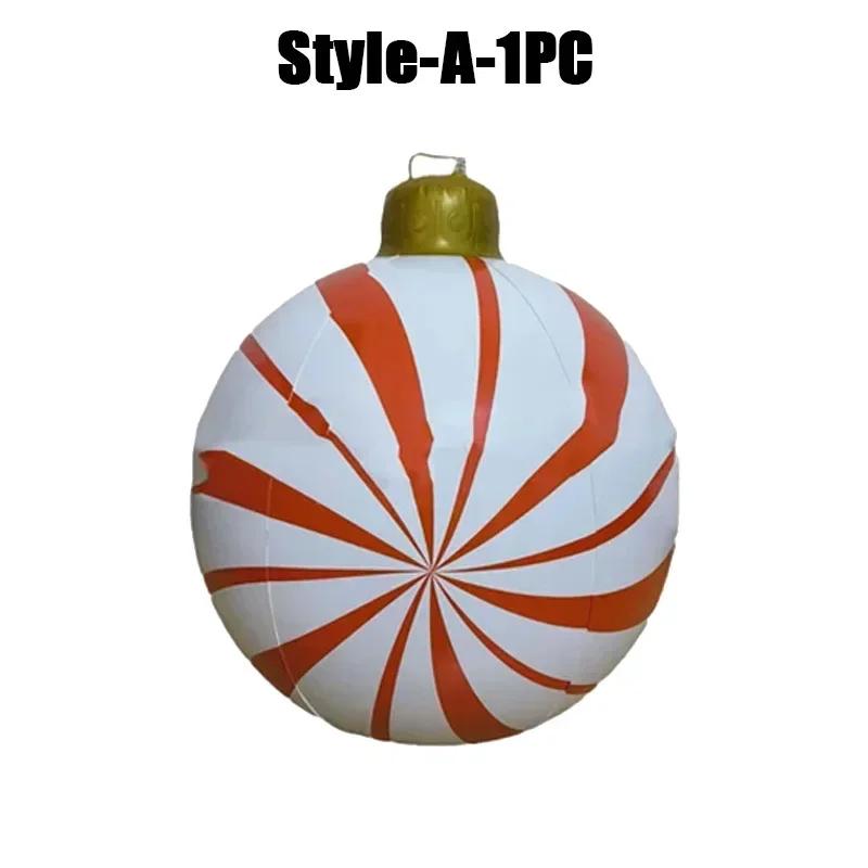 1-5PC Inflatable Christmas Candy Ball Outdoor Lawn Garden Decoration Holiday Ornament Fun Party Prop Festive Scene Display Decor