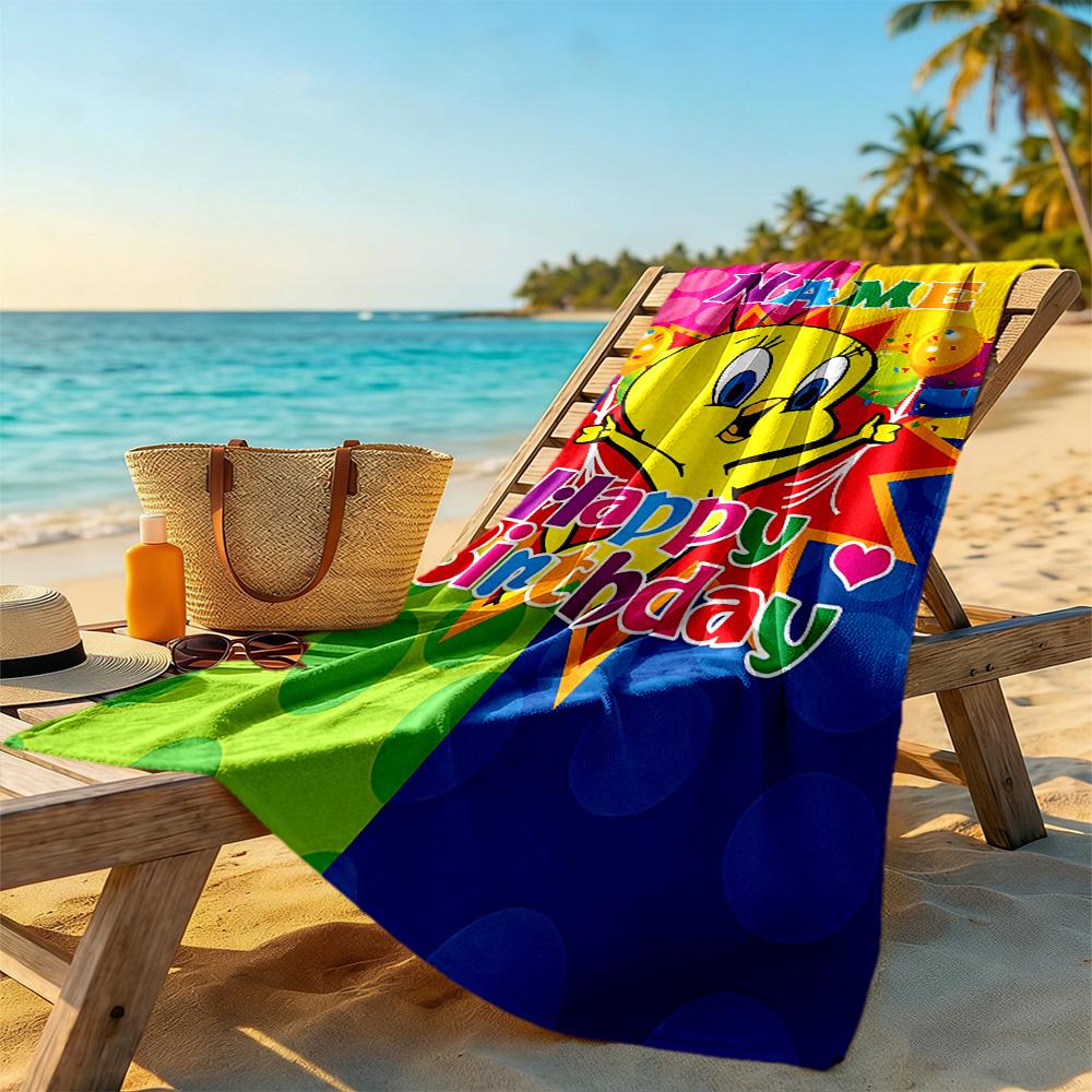Warnermedia Customize Your Name Beach Towel Super Soft & Absorbent