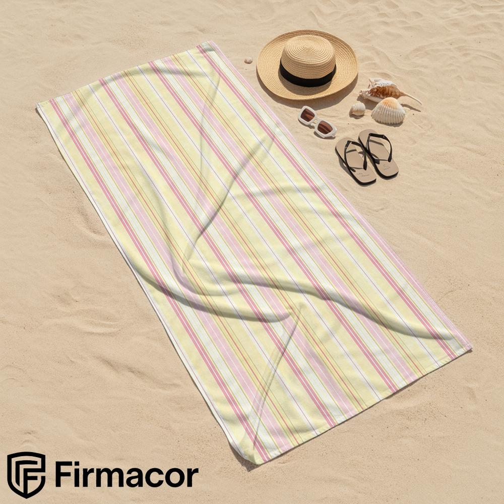 Pastel Thin Stripe Cartoon Anime Beach Towel Microfiber Quick Dry Super Absorbent Soft Bath Towel for Kids Adults Travel