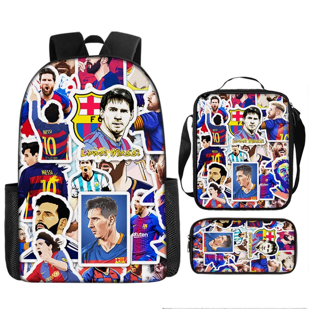 Hot-selling Digital Printing Messi School Bag Set Breathable Durable Cute Style