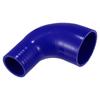 X AUTOHAUX 1pc Inner Diameter 51-76mm Length 102mm 90 Degree Blue Silicone Hose Silicone