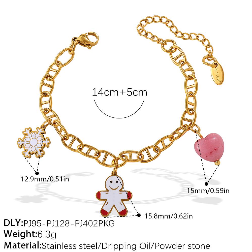 18K Gold-Plated Christmas DIY Pendant Bracelet